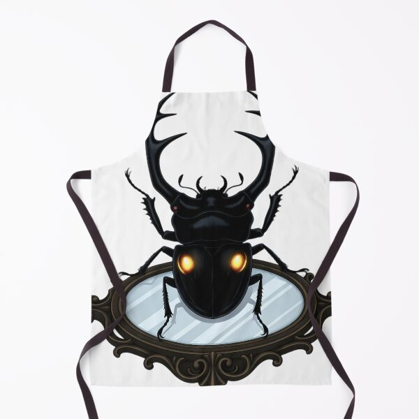 Item preview, Gothic Stag Beetle Polished Bronze Scrying Mirror designed and sold by IllumeInk.