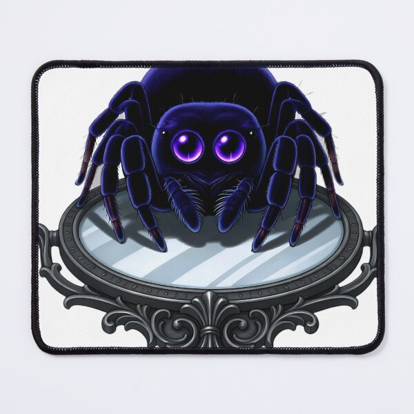 Item preview, Gothic Velvet Jumping Spider Obsidian Scrying Mirror designed and sold by IllumeInk.