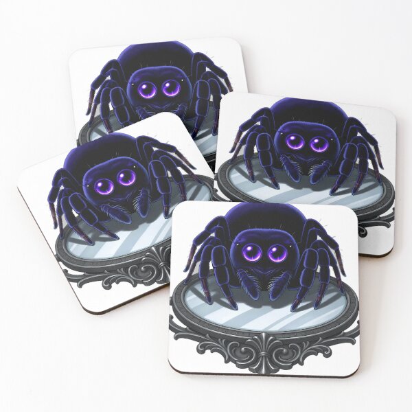 Item preview, Gothic Velvet Jumping Spider Obsidian Scrying Mirror designed and sold by IllumeInk.