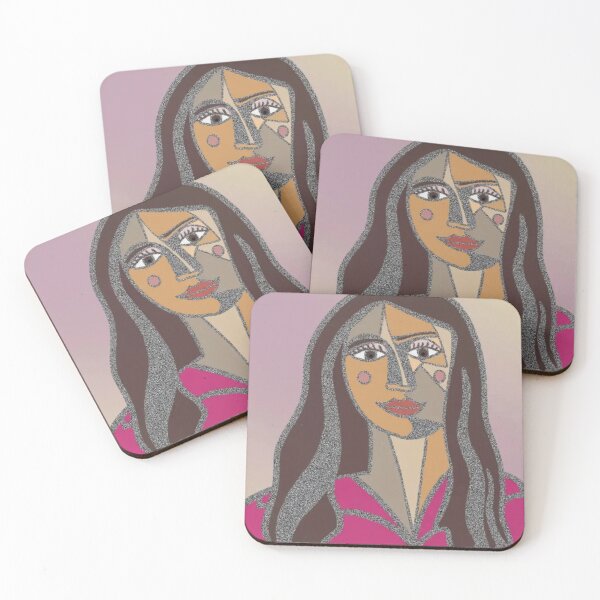 Item preview, Modern cubist portrait in vibrant colors designed and sold by Veroverove.