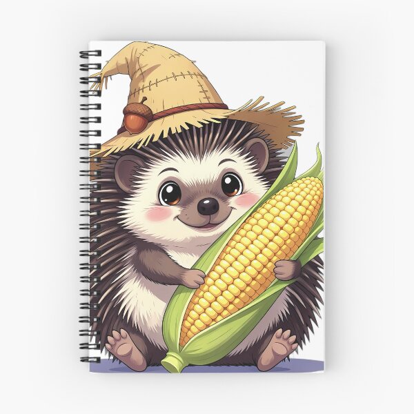 Item preview, Cute Scarecrow Hedgehog Hugging Sweet Harvest Corn designed and sold by pumsquare.