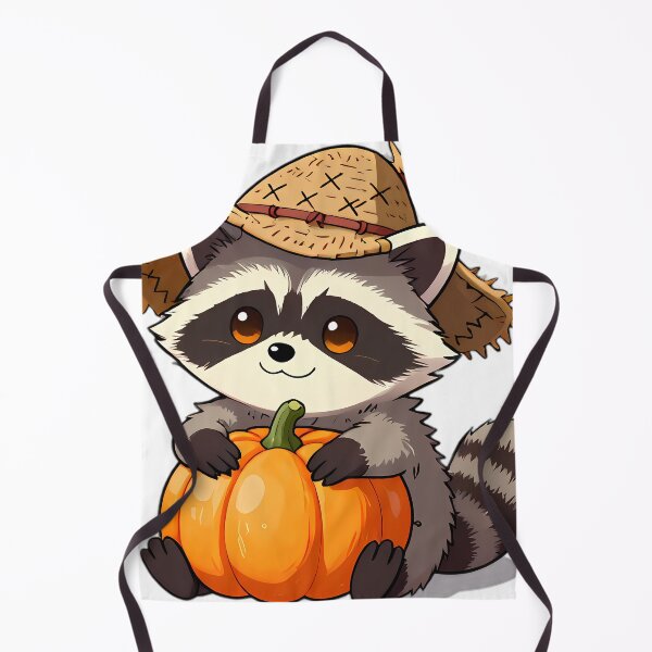 Item preview, Cute Scarecrow Raccoon Hugging Autumn Harvest Pumpkin designed and sold by pumsquare.