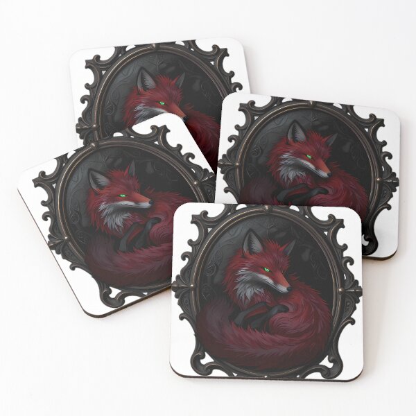 Item preview, Gothic Red Fox Antique Brass Scrying Mirror designed and sold by IllumeInk.
