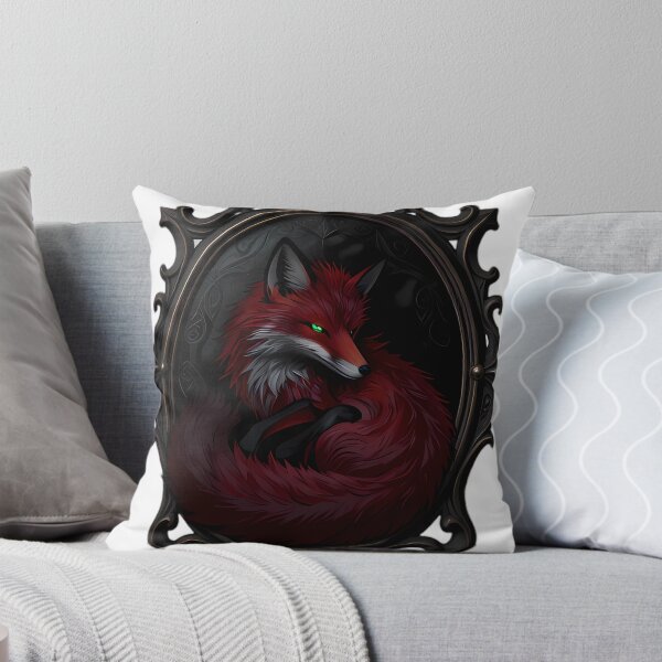 Item preview, Gothic Red Fox Antique Brass Scrying Mirror designed and sold by IllumeInk.