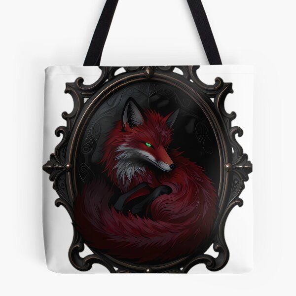 Item preview, Gothic Red Fox Antique Brass Scrying Mirror designed and sold by IllumeInk.