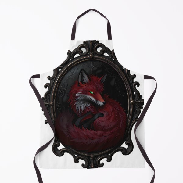 Item preview, Gothic Red Fox Antique Brass Scrying Mirror designed and sold by IllumeInk.
