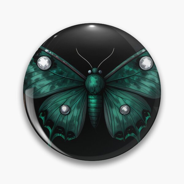 Item preview, Gothic Luna Moth Emerald Obsidian Scrying Mirror designed and sold by IllumeInk.