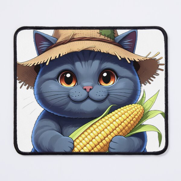 Item preview, Cute Scarecrow British Shorthair Cat Hugging Sweet Harvest Corn designed and sold by pumsquare.