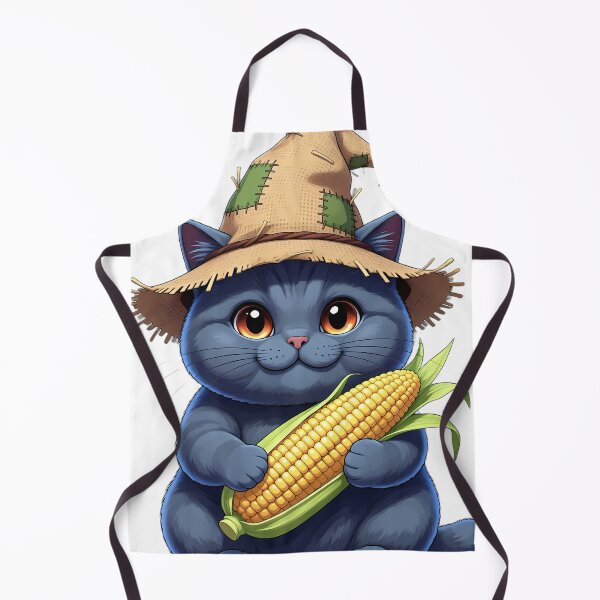 Item preview, Cute Scarecrow British Shorthair Cat Hugging Sweet Harvest Corn designed and sold by pumsquare.