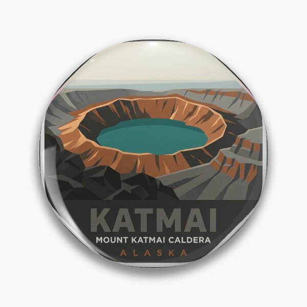 Item preview, Mount Katmai Caldera Crater Lake Octagon Sticker designed and sold by DetourDgn.