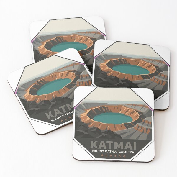 Item preview, Mount Katmai Caldera Crater Lake Octagon Sticker designed and sold by DetourDgn.