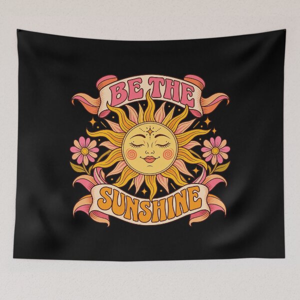 Item preview, Be The Sunshine, Retro Groovy Vintage Sun Flowers designed and sold by graphic-genie.
