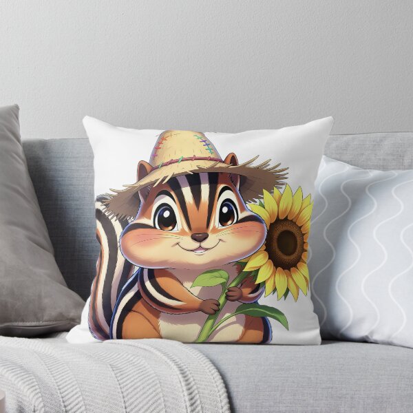 Item preview, Cute Scarecrow Chipmunk Hugging Golden Sunflower designed and sold by pumsquare.