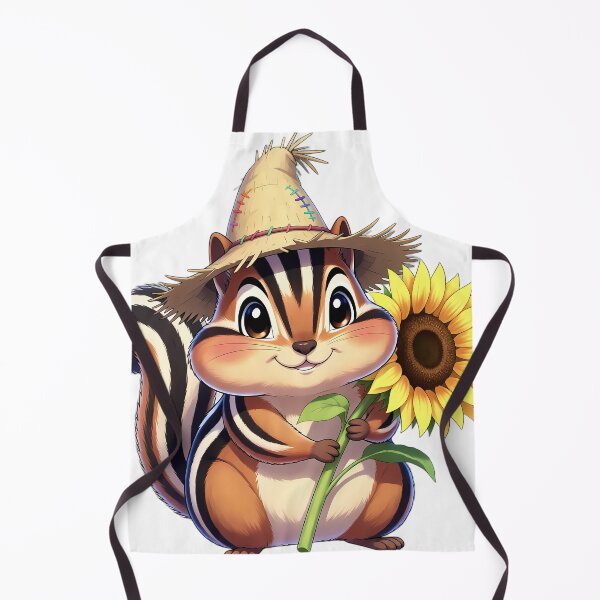 Item preview, Cute Scarecrow Chipmunk Hugging Golden Sunflower designed and sold by pumsquare.