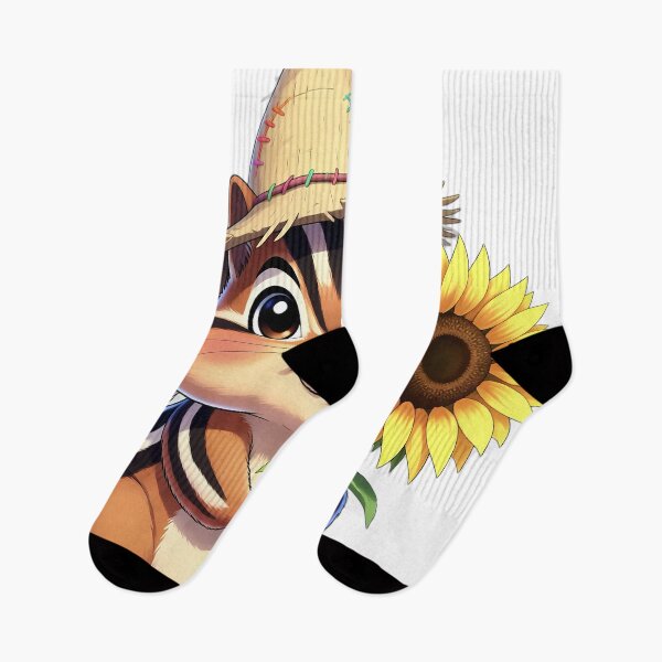Item preview, Cute Scarecrow Chipmunk Hugging Golden Sunflower designed and sold by pumsquare.