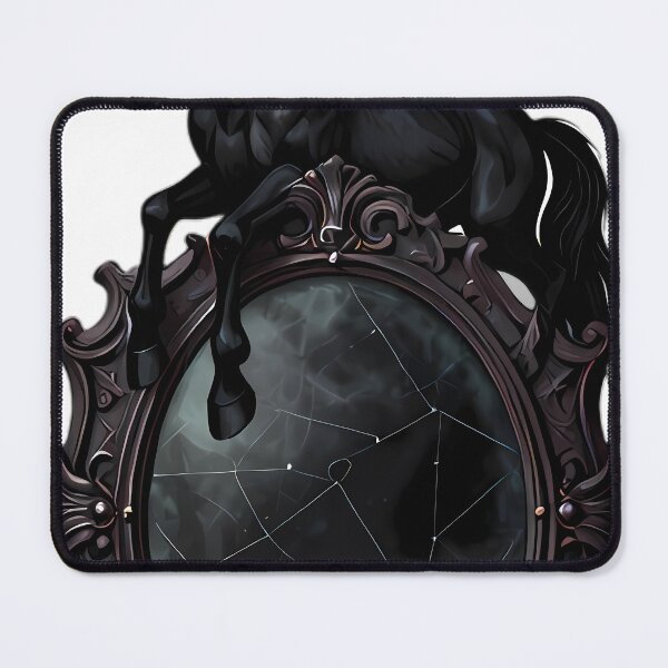 Item preview, Gothic Black Stallion Foal Obsidian Scrying Mirror designed and sold by IllumeInk.