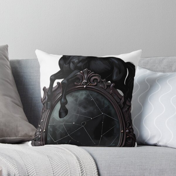 Item preview, Gothic Black Stallion Foal Obsidian Scrying Mirror designed and sold by IllumeInk.