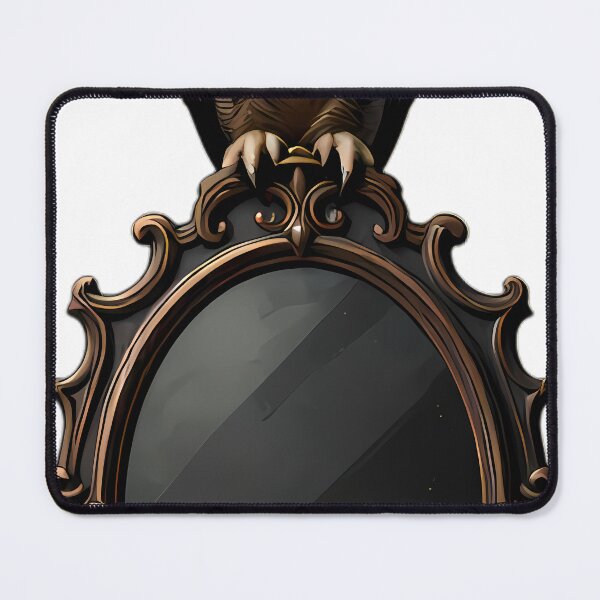 Item preview, Gothic Great Horned Owl Dark Slate Scrying Mirror designed and sold by IllumeInk.