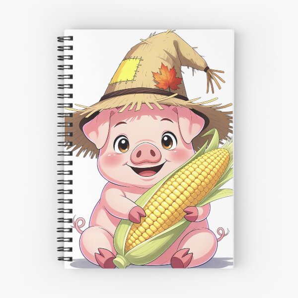 Item preview, Cute Scarecrow Baby Piglet Hugging Sweet Harvest Corn designed and sold by pumsquare.