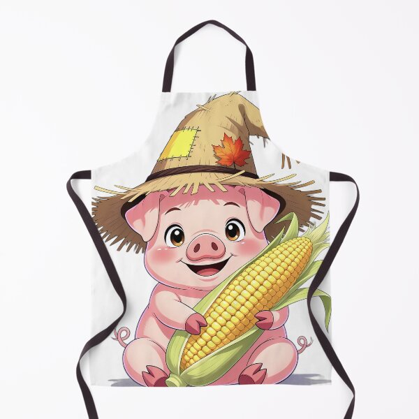 Item preview, Cute Scarecrow Baby Piglet Hugging Sweet Harvest Corn designed and sold by pumsquare.