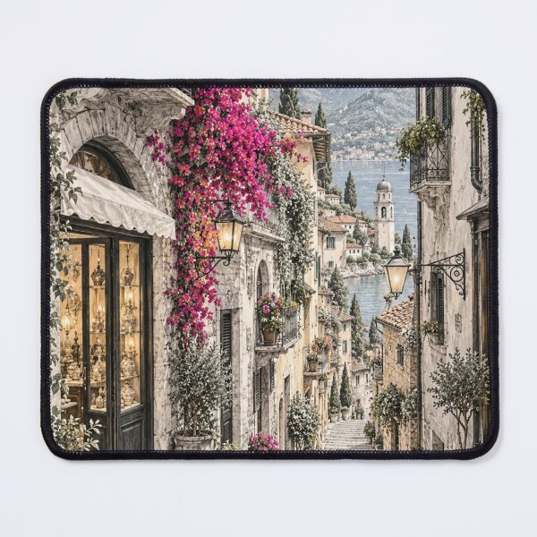Item preview, Bellagio Italy Lake Como Vintage Floral Travel Art designed and sold by Eclipse 3699.