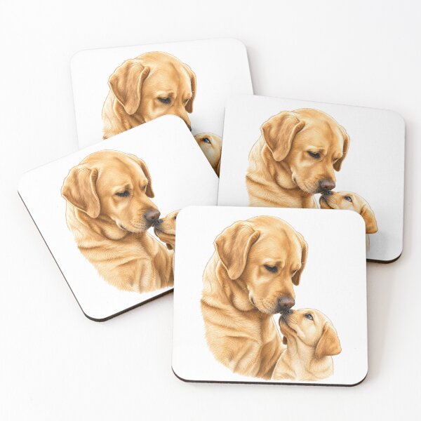 Item preview, A portrait of a labrador retriever and her puppy designed and sold by GoodPlaceToShop.