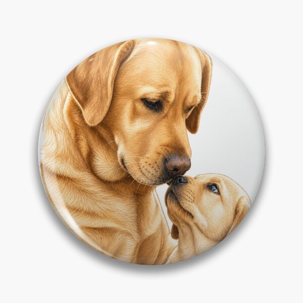 Artikelvorschau, Ein Porträt einer Labradorhündin und ihres Welpen entworfen und verkauft von GoodPlaceToShop.
