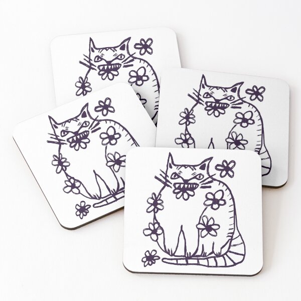 Item preview, Cat with Flowers designed and sold by wildjellybeans.