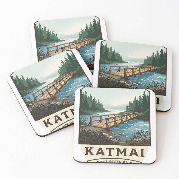 Item preview, Brooks River Footbridge Katmai Crest Sticker designed and sold by DetourDgn.