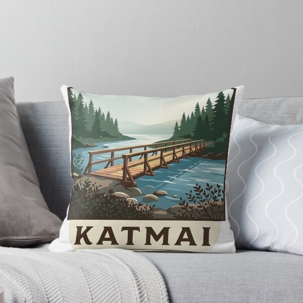 Item preview, Brooks River Footbridge Katmai Crest Sticker designed and sold by DetourDgn.