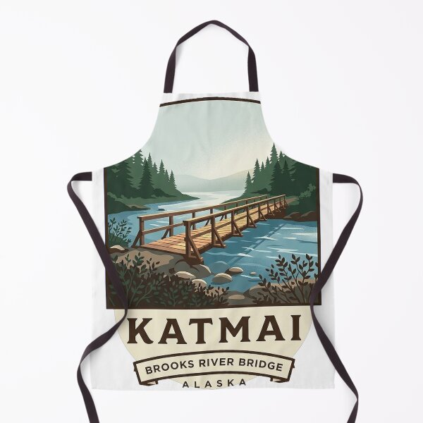 Item preview, Brooks River Footbridge Katmai Crest Sticker designed and sold by DetourDgn.