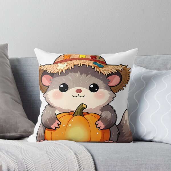 Item preview, Cute Scarecrow Possum Joey Hugging Autumn Harvest Pumpkin designed and sold by pumsquare.