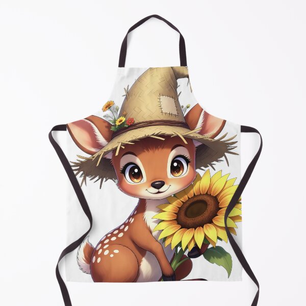 Item preview, Cute Scarecrow Baby Deer Fawn Hugging Golden Sunflower designed and sold by pumsquare.