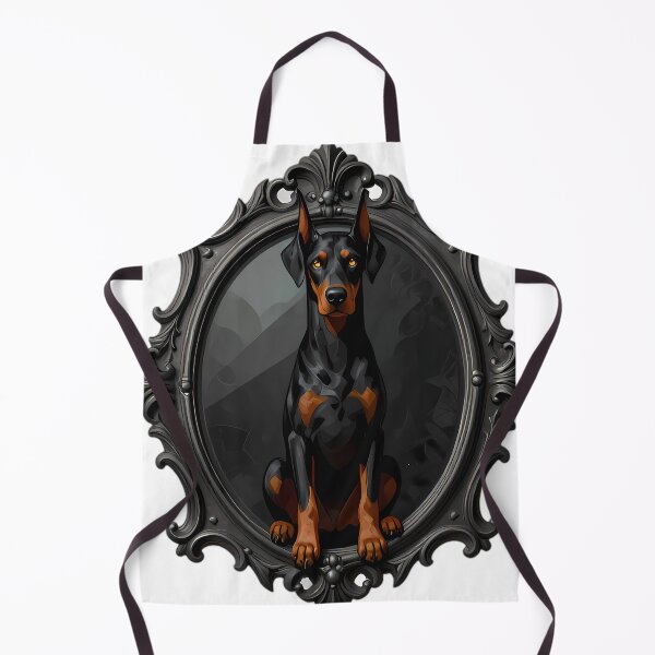Item preview, Gothic Doberman Hound Pup Baroque Pewter Scrying Mirror designed and sold by IllumeInk.