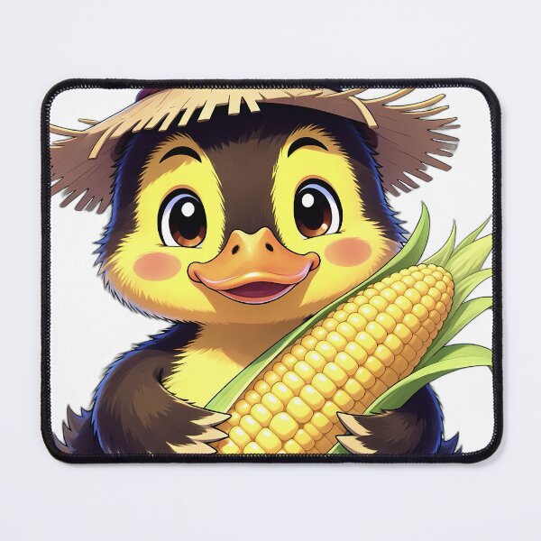 Item preview, Cute Scarecrow Mallard Duckling Hugging Sweet Harvest Corn designed and sold by pumsquare.