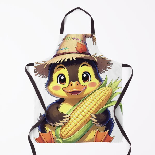 Item preview, Cute Scarecrow Mallard Duckling Hugging Sweet Harvest Corn designed and sold by pumsquare.