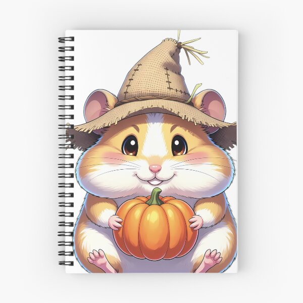 Item preview, Cute Scarecrow Hamster Hugging Mini Autumn Pumpkin designed and sold by pumsquare.