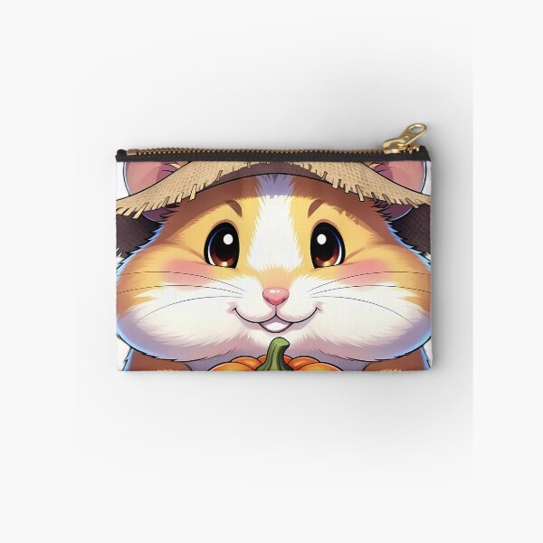 Item preview, Cute Scarecrow Hamster Hugging Mini Autumn Pumpkin designed and sold by pumsquare.