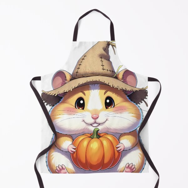 Item preview, Cute Scarecrow Hamster Hugging Mini Autumn Pumpkin designed and sold by pumsquare.