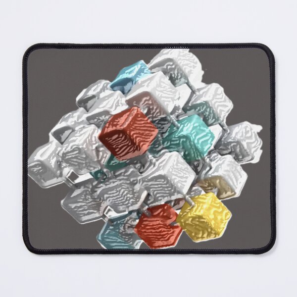 Item preview, cubicle collision C leather colorful geometric abstract design designed and sold by SmashingDeals.