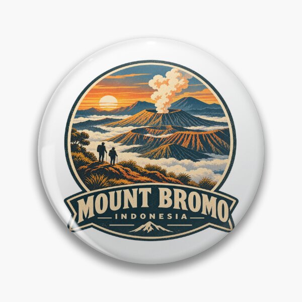 Item preview, Mount Bromo Indonesia Vintage Volcano Travel Poster Shirt designed and sold by Globalcitytees.