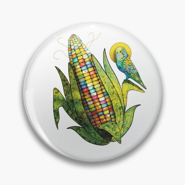 Item preview, Rainbow Glass Gem Corn and Budgie Parrot designed and sold by Karin Taylor.