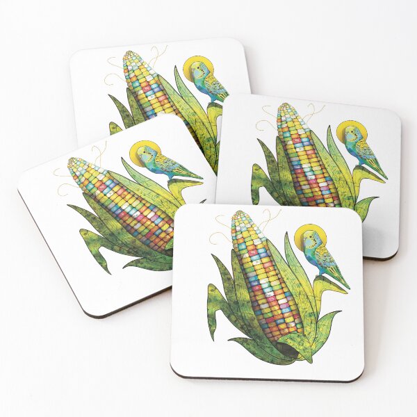 Item preview, Rainbow Glass Gem Corn and Budgie Parrot designed and sold by Karin Taylor.