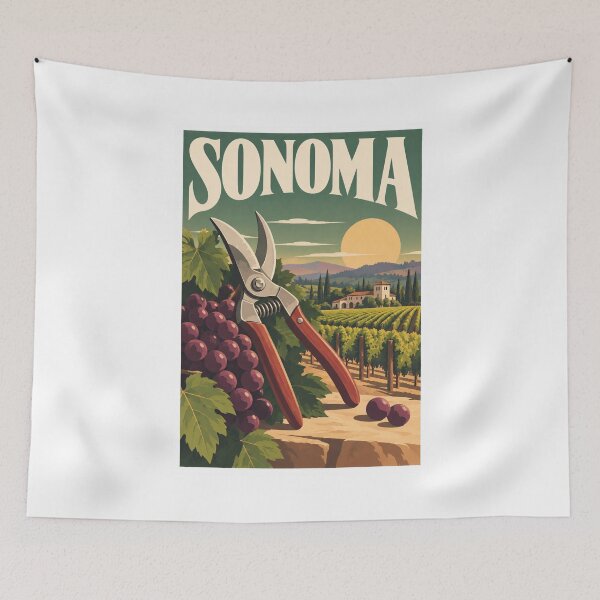 Item preview, Sonoma Vineyard Pruning Shears Travel Poster designed and sold by Beyond Destinations.