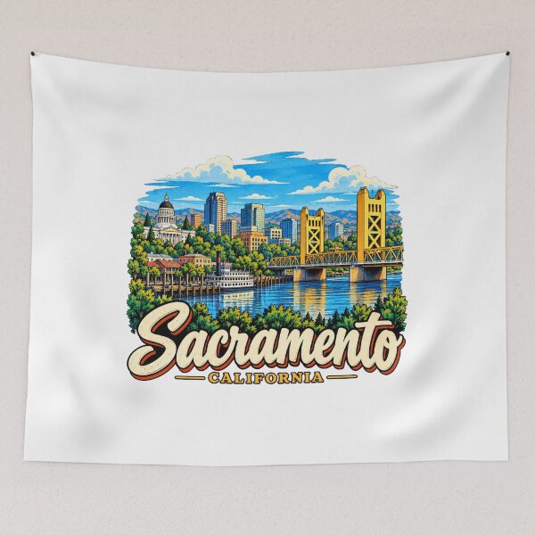 Item preview, Hand Drawn Sacramento California Travel Souvenir Landmark Gift designed and sold by MichaeIRellov.