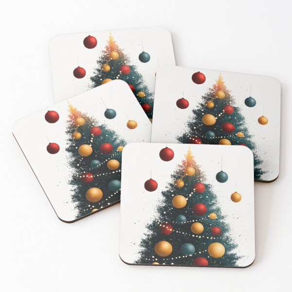 Item preview, Festive Christmas Tree with Colorful Floating Ornaments designed and sold by colorful-white.