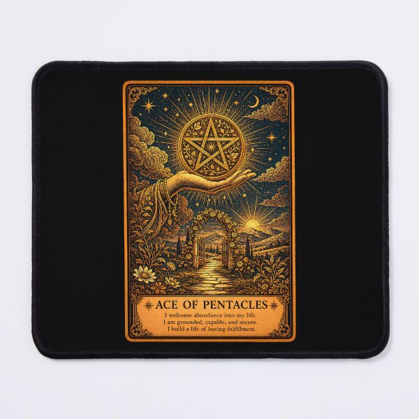 Item preview, Ace of Pentacles Tarot Card - Mystical Prosperity & New Beginnings Art designed and sold by ArcanaAbsolute.