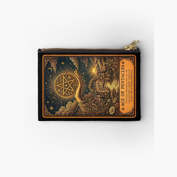 Item preview, Ace of Pentacles Tarot Card - Mystical Prosperity & New Beginnings Art designed and sold by ArcanaAbsolute.