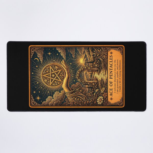 Item preview, Ace of Pentacles Tarot Card - Mystical Prosperity & New Beginnings Art designed and sold by ArcanaAbsolute.