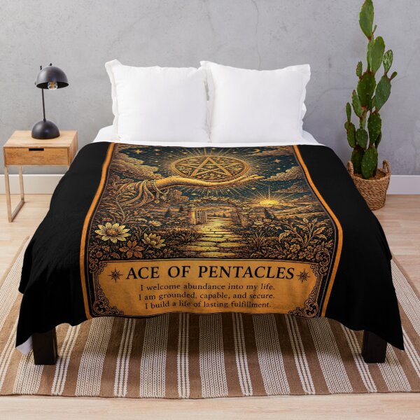 Item preview, Ace of Pentacles Tarot Card - Mystical Prosperity & New Beginnings Art designed and sold by ArcanaAbsolute.